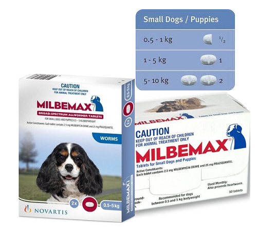 Milbemax Dog Wormer - Small Dog - Per tablet