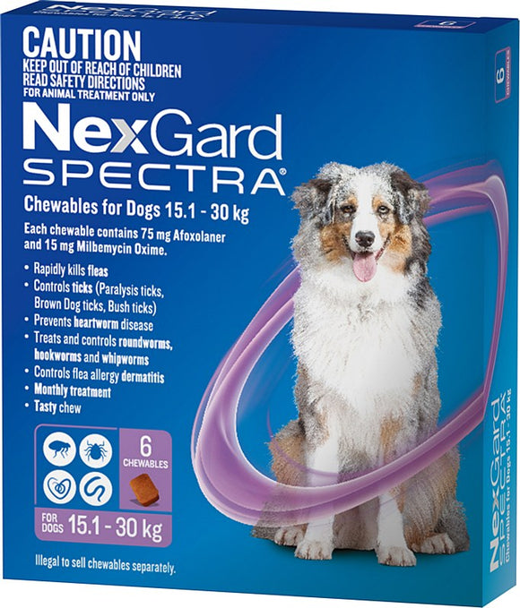 NexGard SPECTRA 15-30kg Dog 6 Pack